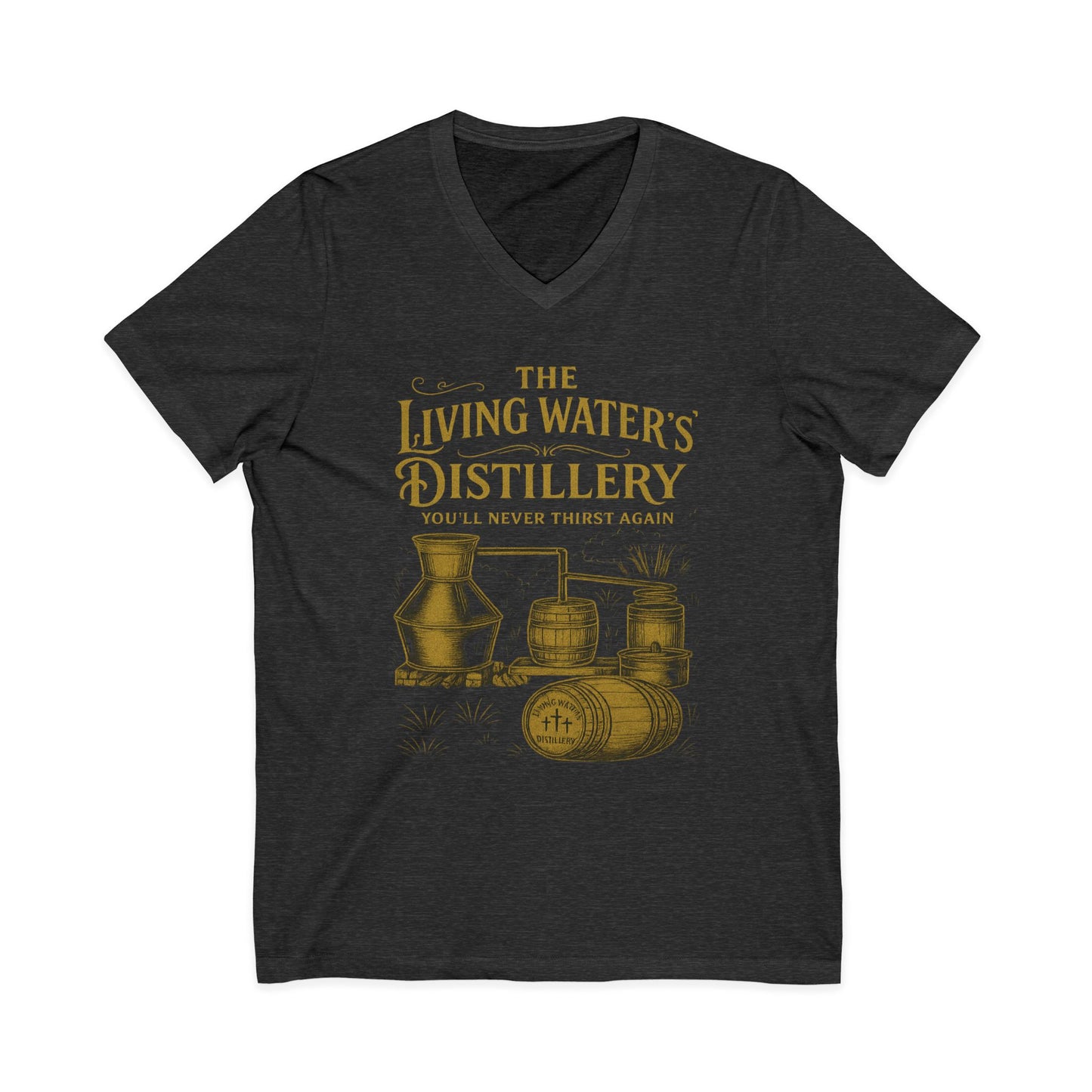 The Living Waters’ Distillery V-Neck Tee
