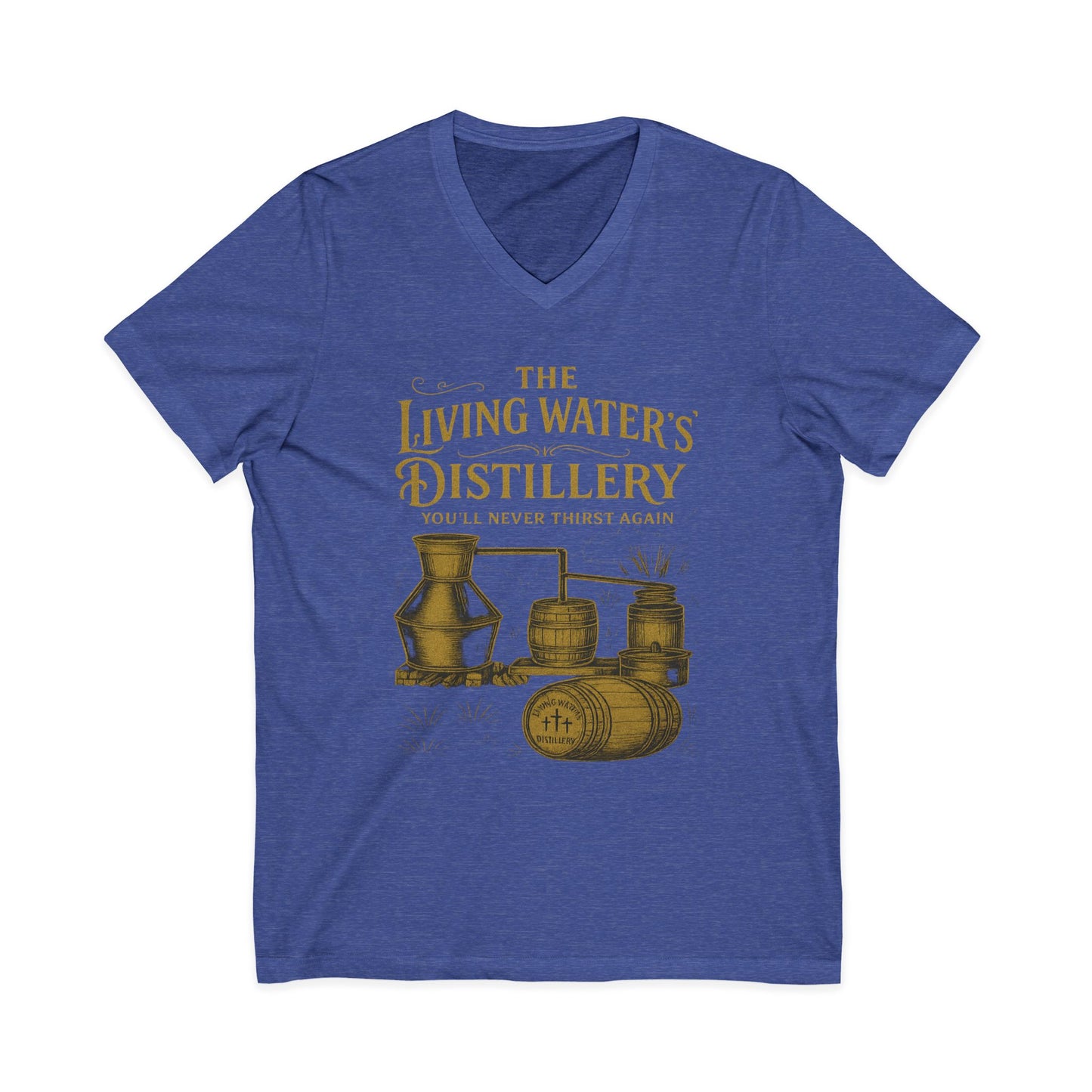 The Living Waters’ Distillery V-Neck Tee
