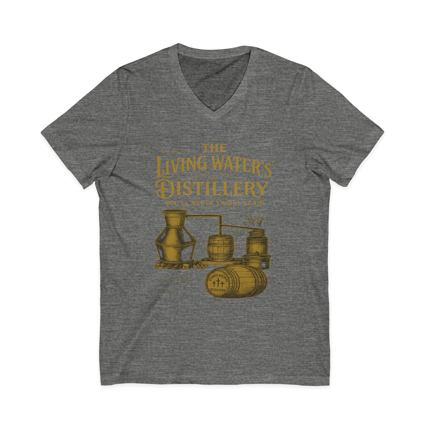 The Living Waters’ Distillery V-Neck Tee